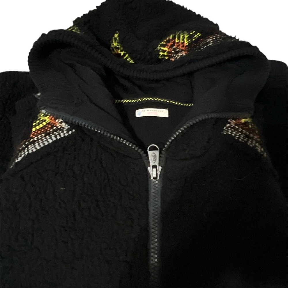 FP Movement by Free People Black Teddy Jacket with Patterned Sleeves - Picture 7 of 9